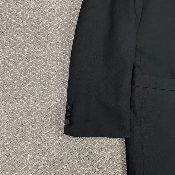 Vintage Brooks Brothers Tuxedo Jacket Blazer Dinner Mens 40R Fits 40S Black Wool - Picture 4 of 14